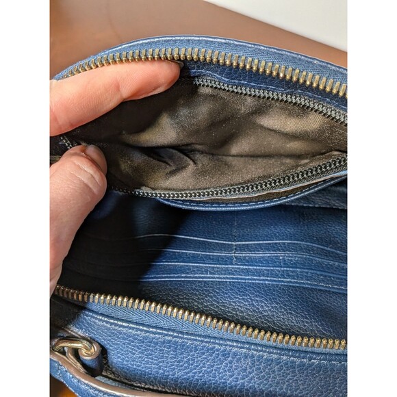 Dooney & Bourke Navy Blue Pebble Leather Crossbody Clutch Wallet EUC AUTHENTIC - Picture 9 of 9